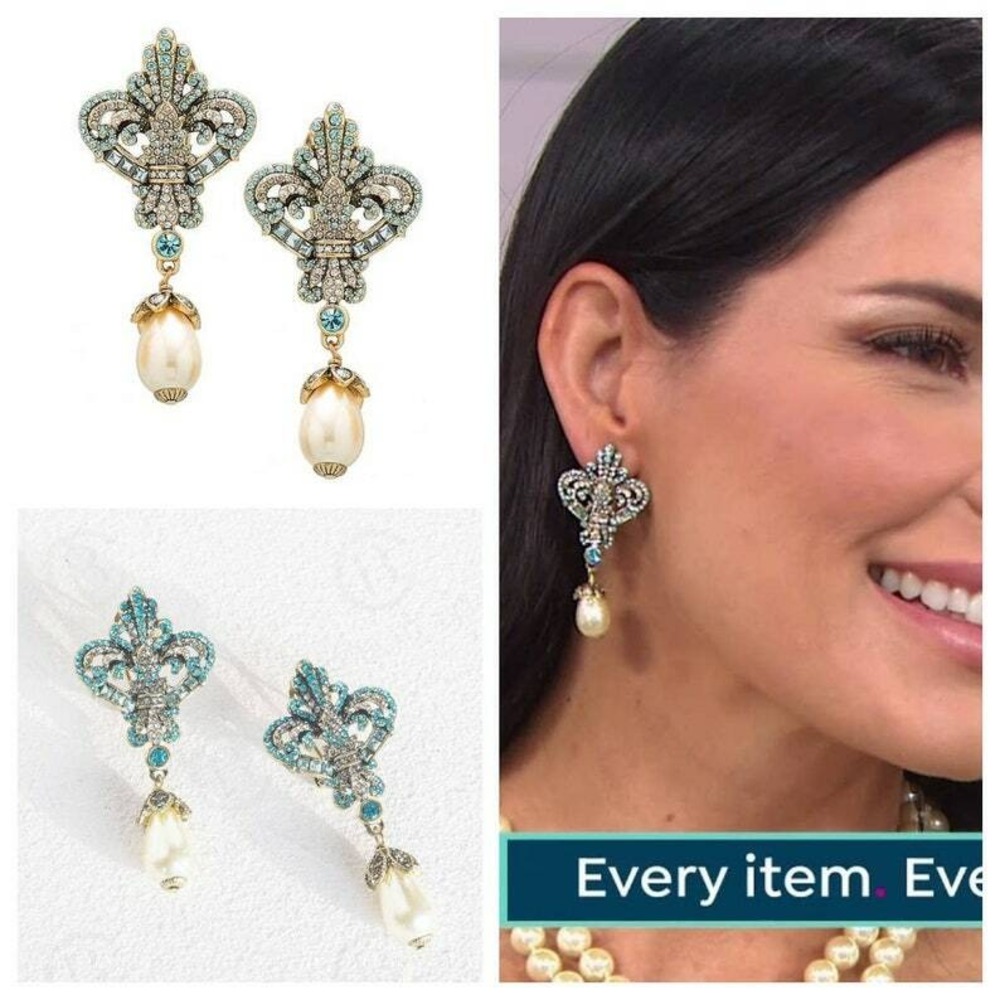 NEW Heidi‎ Daus fleur de lis Earrings - Picture 2 of 8